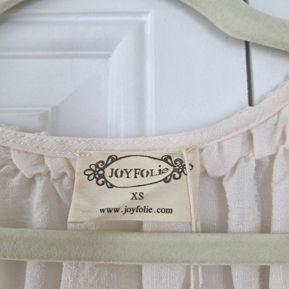 New With Tags! Joyfolie Cream Sheer Duster Cardigan Size Xs - Picture 6 of 6